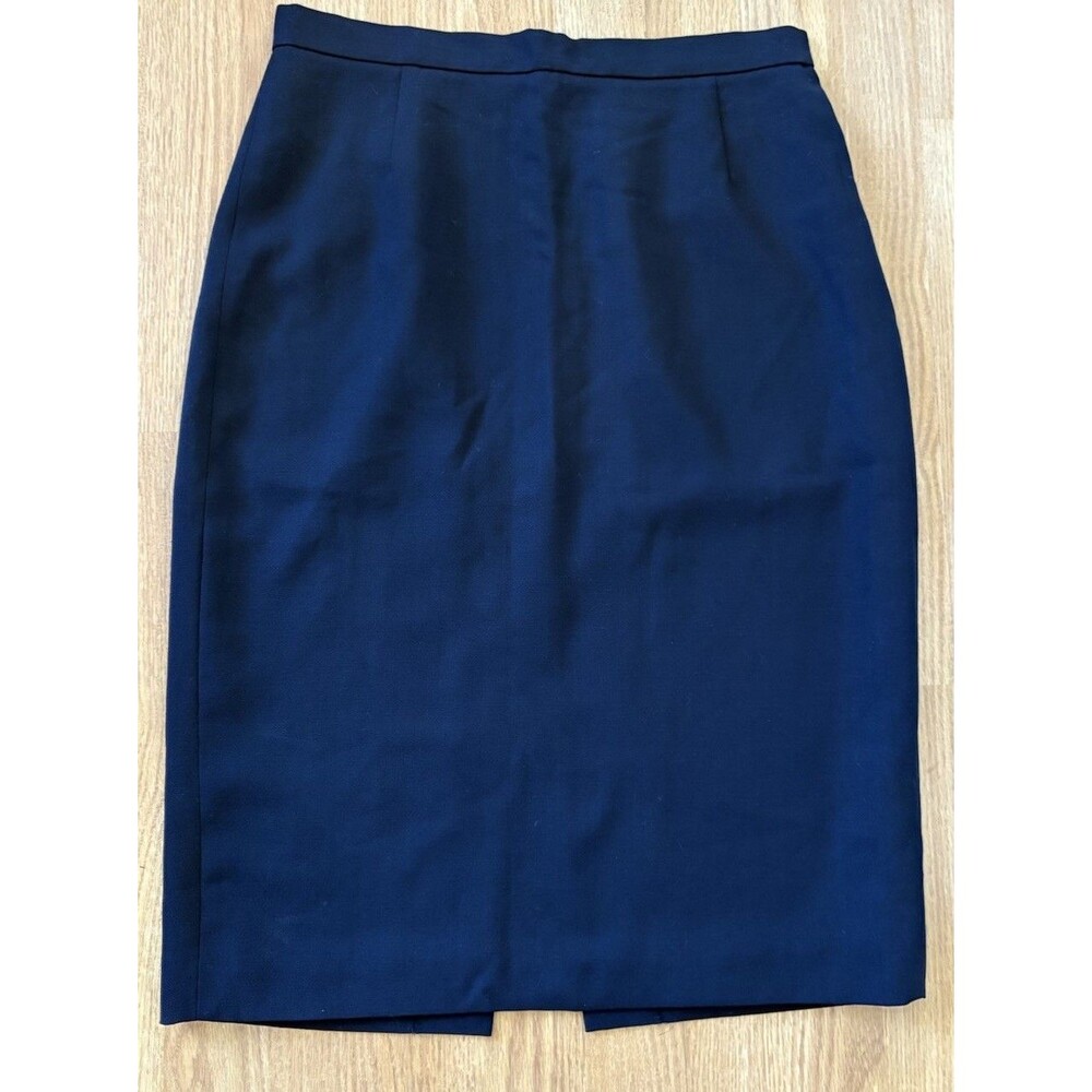 J Crew Black Lightweight Wool Pencil Skirt Size 12